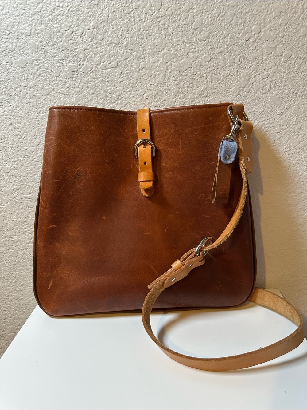 Vintage OldeStash Handmade Full Grain Leather Shoulder Bag - brown, Artisan USA